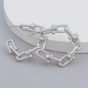 Gold or Silver Chain Link C Shape Hoops